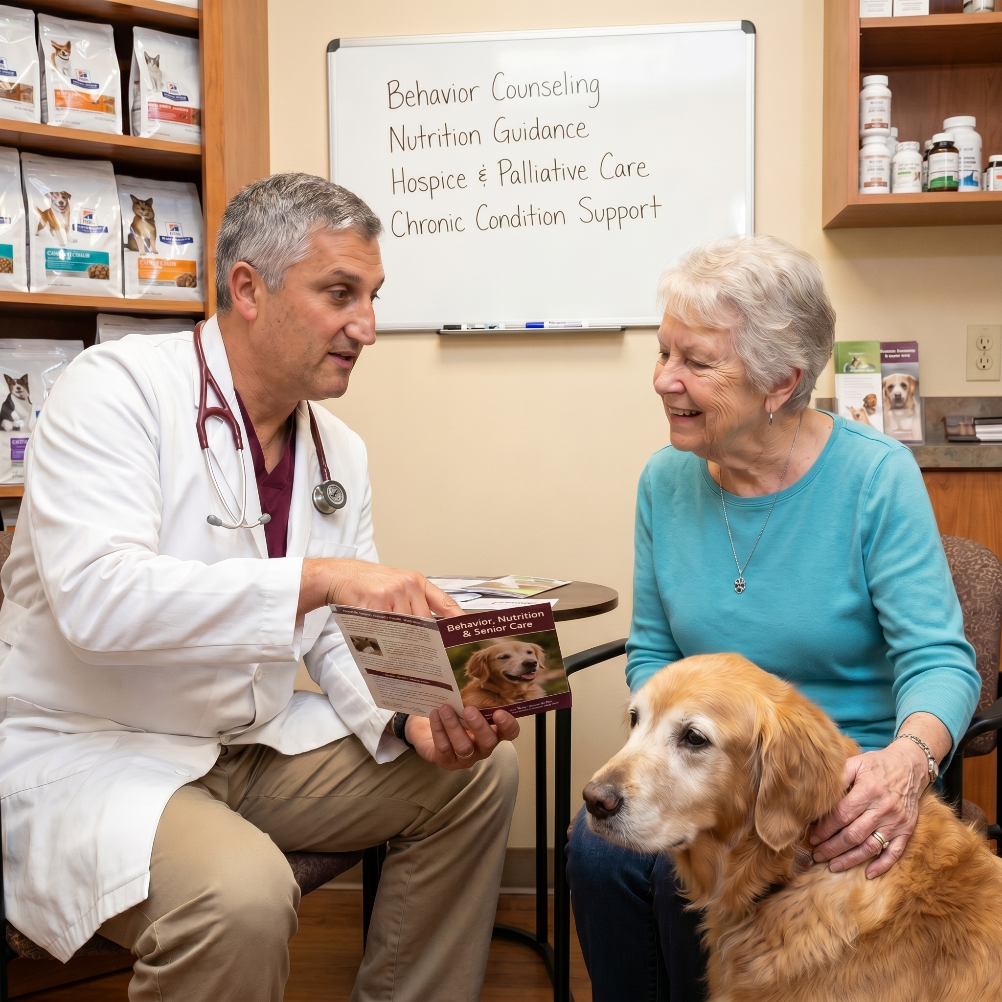 Cat and dog care support at Animal Medical Center